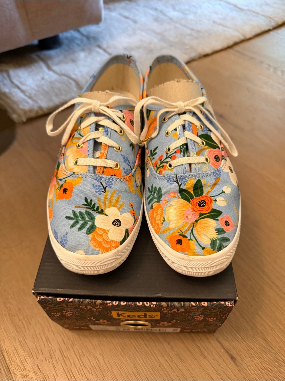 Keds Rifle Paper Lively Periwinkle Champion Size 8